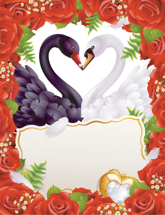 free vector Westernstyle wedding greeting card vector
